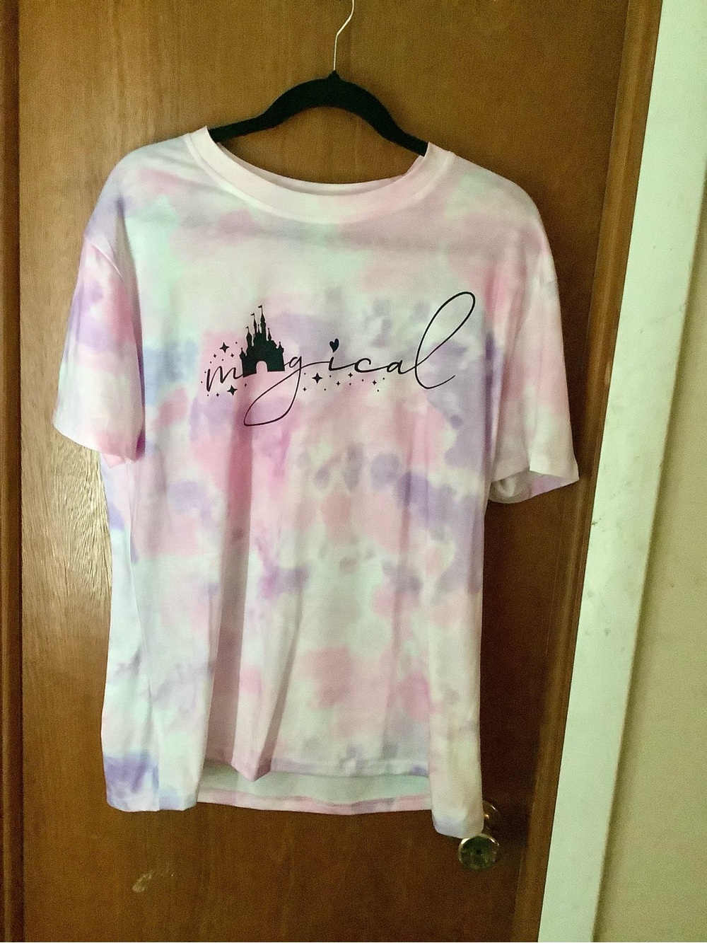 Magical Tie-Dye Graphic Tee - Pastel Pink & Lavender